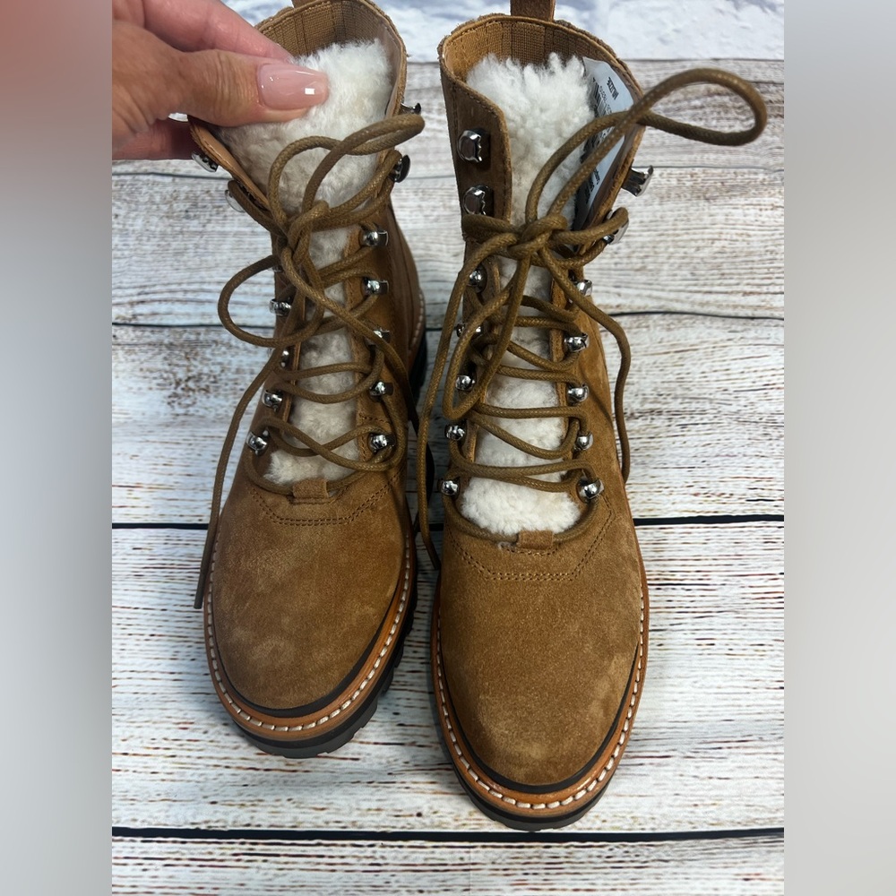 Marc Fisher “Mlizzie” Suede Shearling Hiker Boots Sz 8 NWT